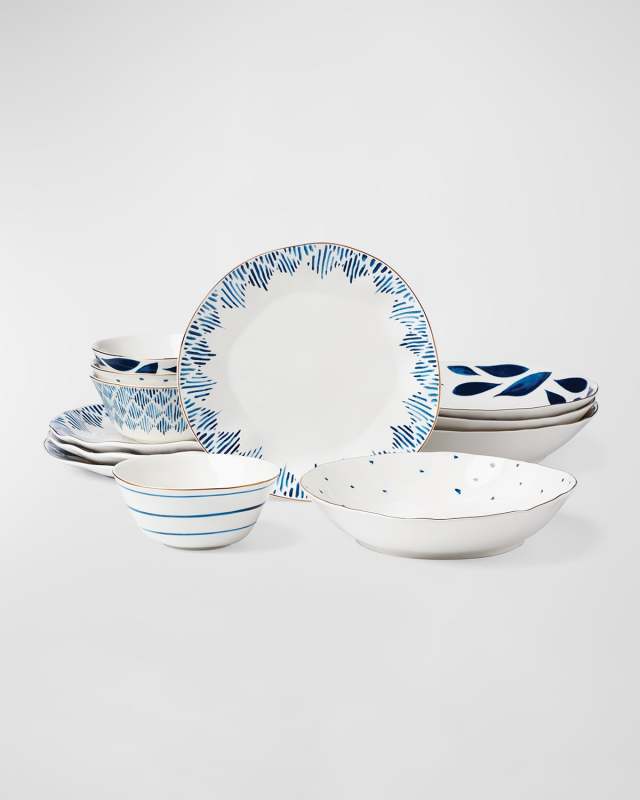 Blue Bay 12-Piece Dinnerware Set, Service for 4
